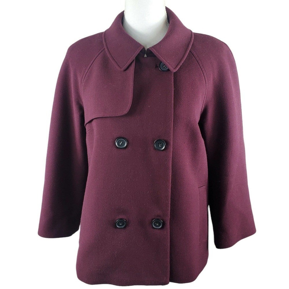 Halogen Women's Double Breasted Swing Blazer Jacket Size S Maroon